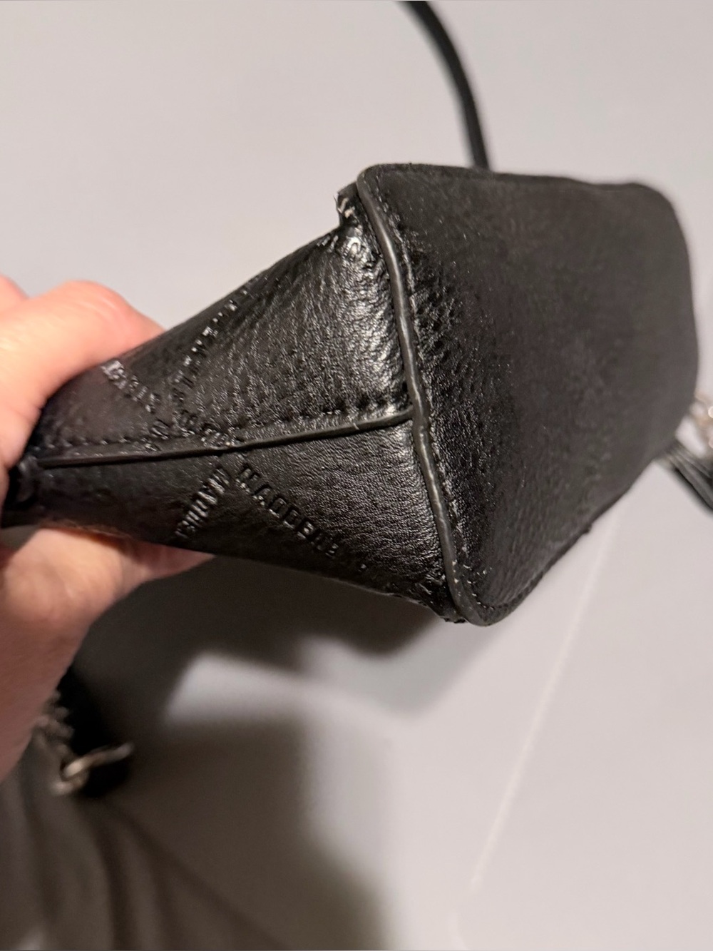 Steve Madden Faux Leather Crossbody Bag in Black with Silver Chain - Picture 6 of 16